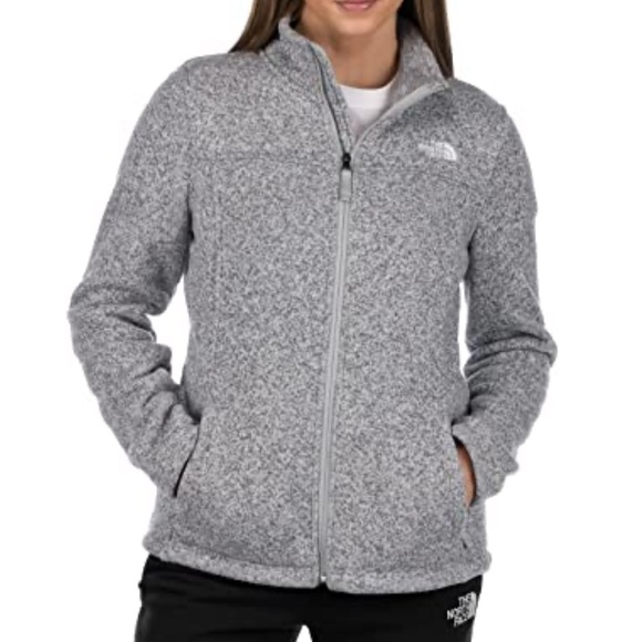 The North Face, Jackets & Coats, The North Face Maggy Heathered Gray Full  Zip Fleece Sweater Jacket Size Small